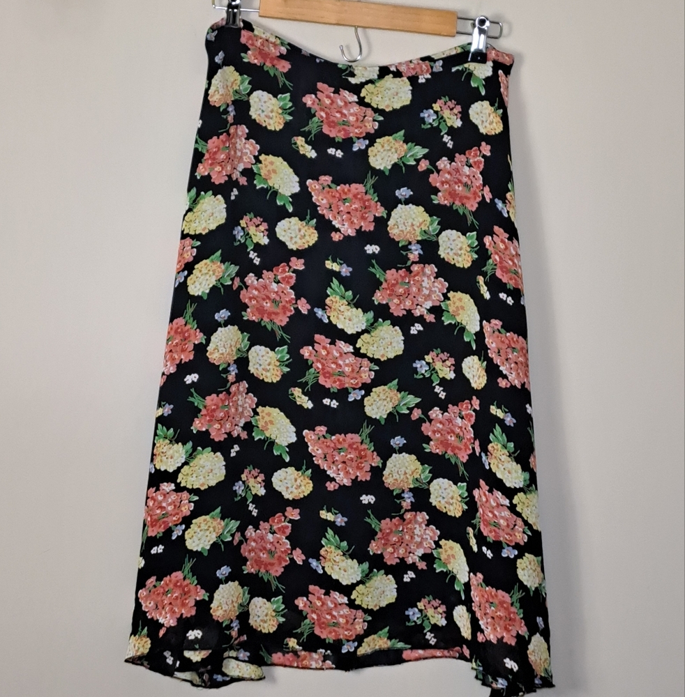 Vintage Laura Ashley Floral Midi Skirt